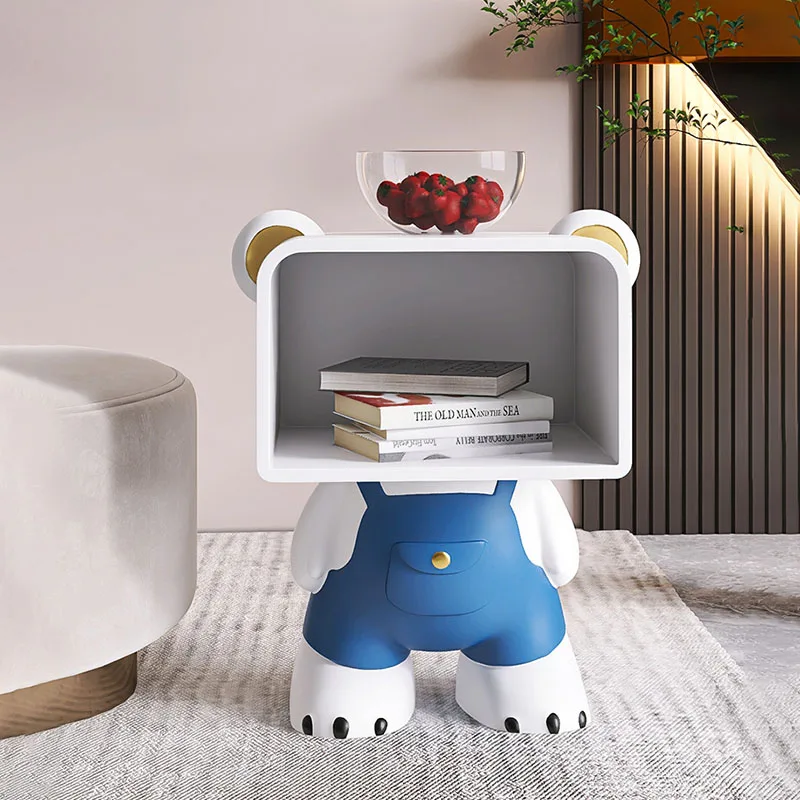 

Modern Nightstand Bedroom Furniture Creativity Bear Bedside Table Living Room Furniture Coffee Table Home Accessorie Bear Statue