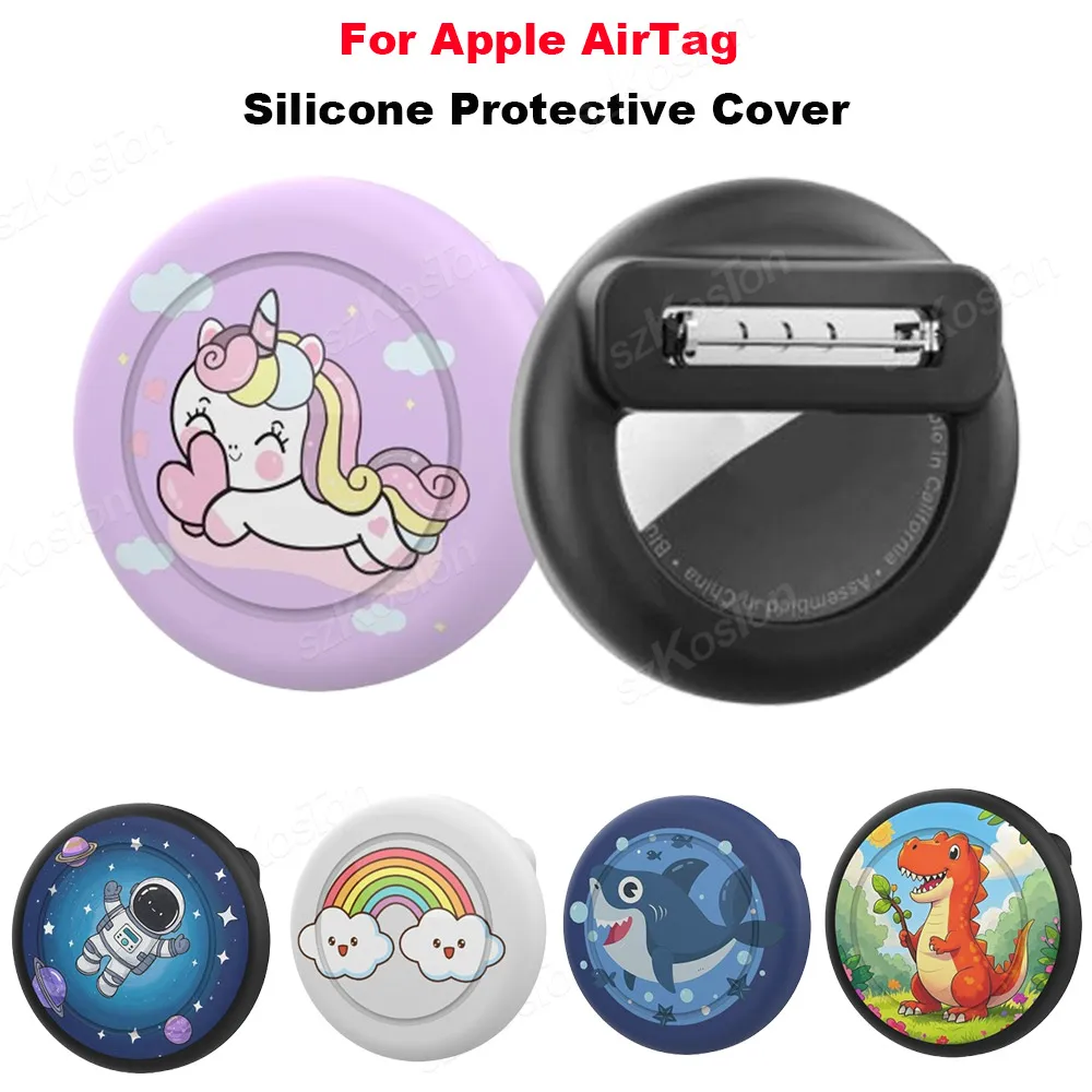 Für Apple AirTag Silikon-Schutzhülle mit Unsichtbarem Pin Anti-Verlust-Tracker-Hülle für Air Tag Versteckter Halter für Kinder und Senioren