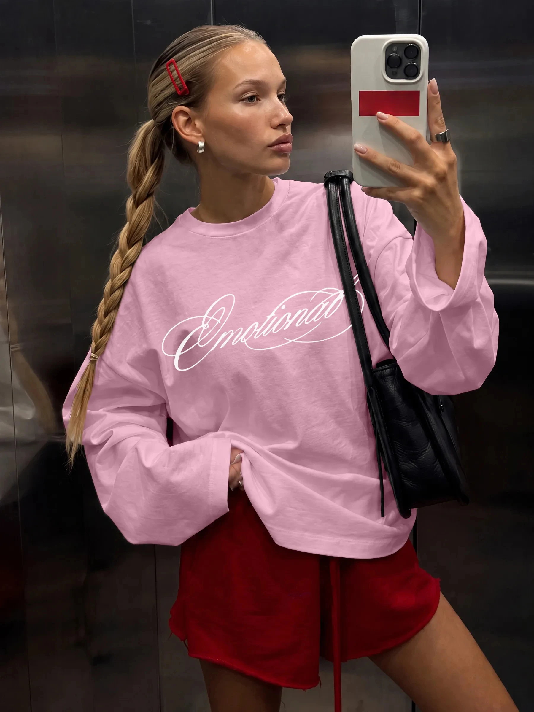 New women's high-quality long sleeved top with fashionable printed loose fit, a must-have for all seasons.