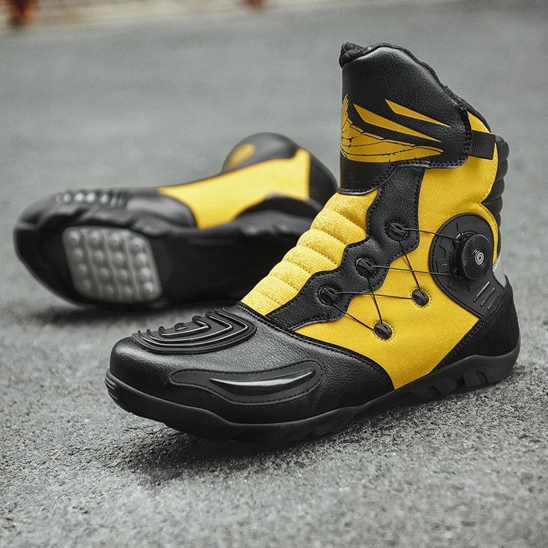 

Motorcycle protective boots retro high top riding shoes men's four seasonal fashion off-road boots travel equipment cycling boot