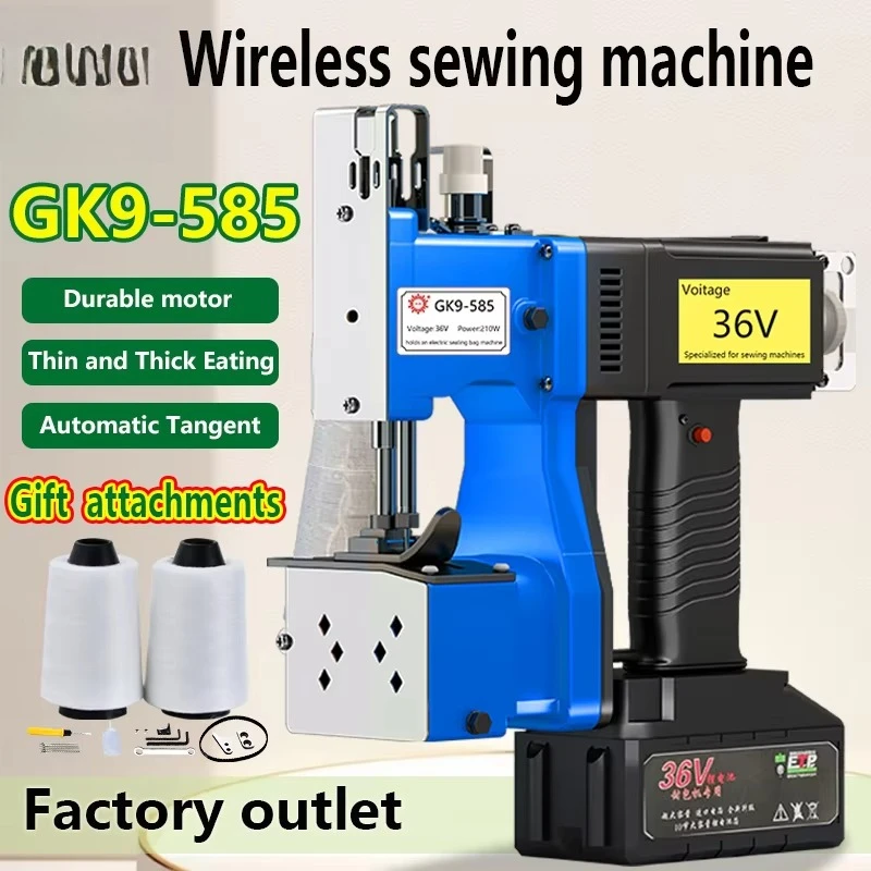 Semi-automatic hand-held sewing machine, with bearings, for sewing hemp composite non-woven bags