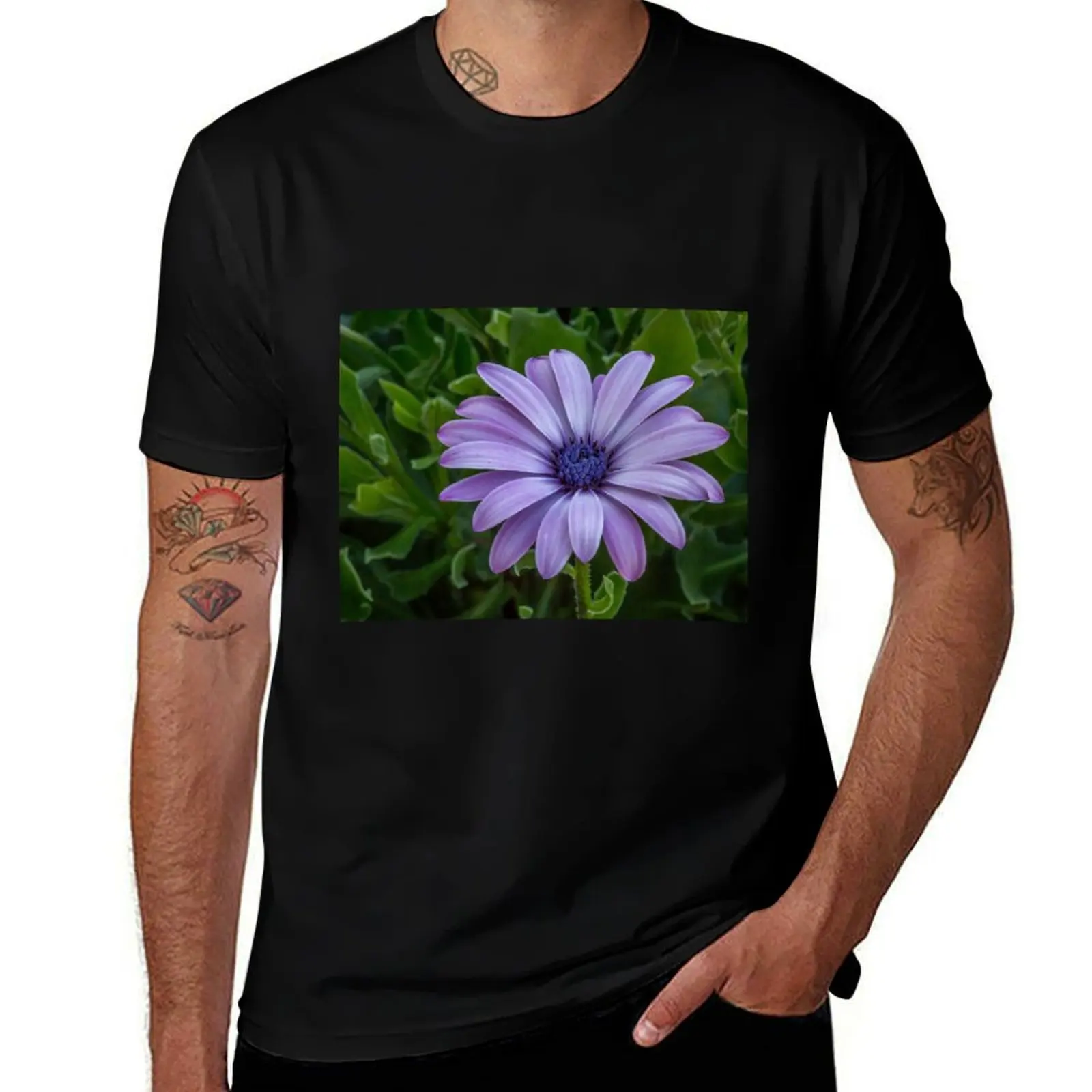 

t shirt man shirt Flower cotton man luxury Purple t T-Shirt