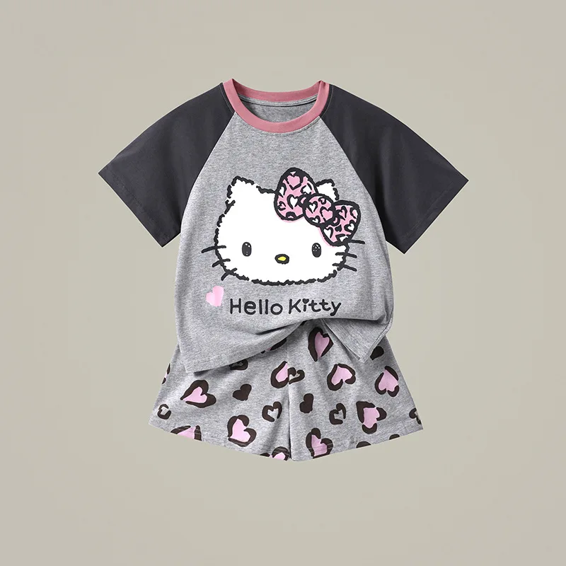 

Hello Kitty Cotton Pajamas Set for Girls 2025 Summer Homewear Teen Kids Comfortable Sleepwear