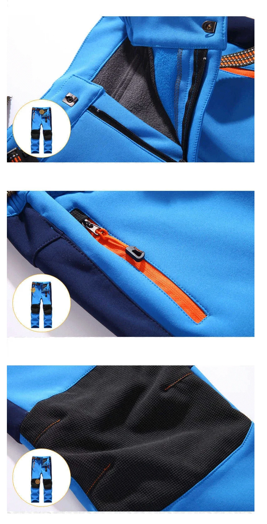 Neue frühling winddicht wasserdichte kinder im freien kinder hosen jungen mädchen softshell hosen warme jugendliche klettern hosen jogginghose – Detail 9