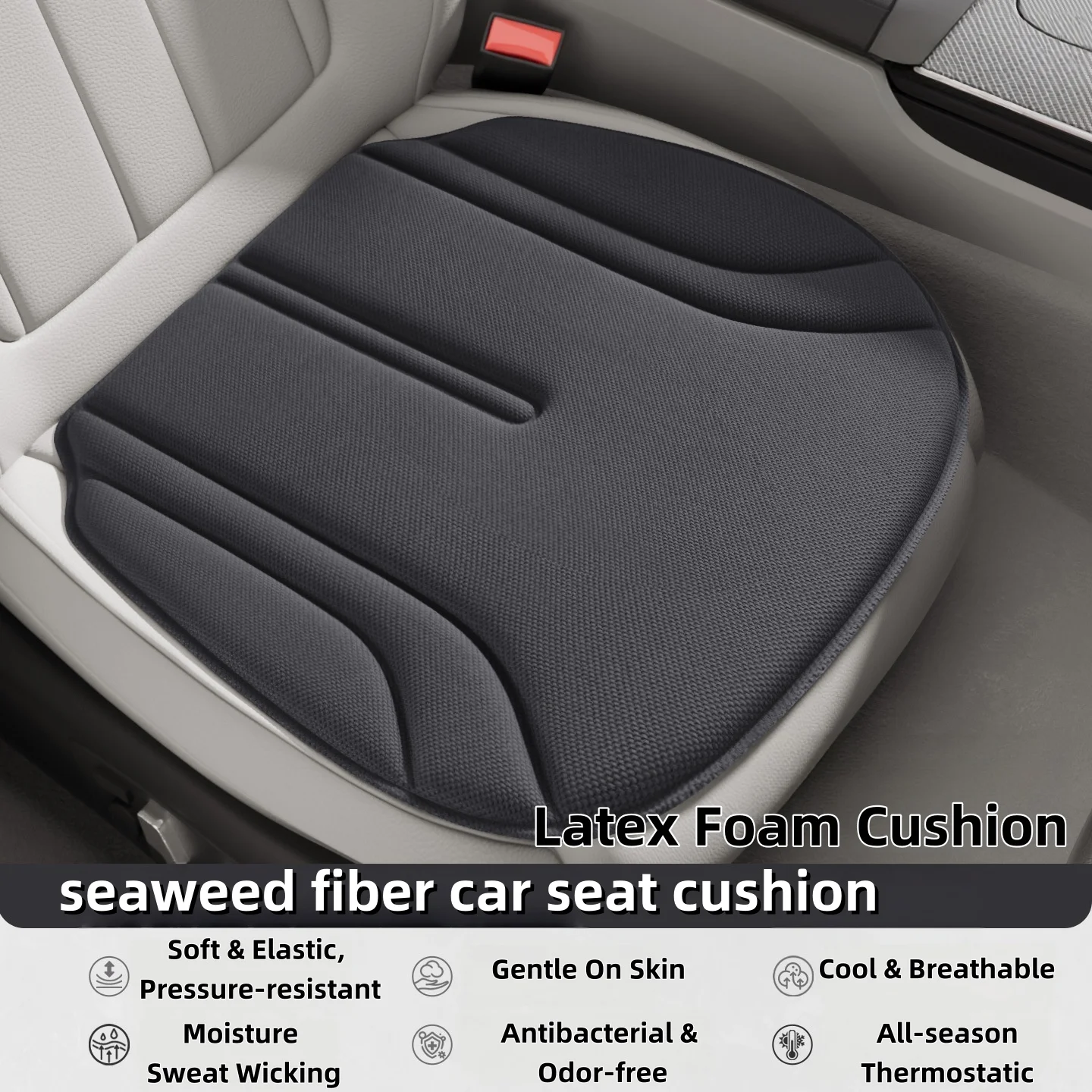 3D Breathable Foam Car Seat Covers High-elastic Car Front Seat Cushions Strip Design for Summer Skin-friendly Universal Car Pads