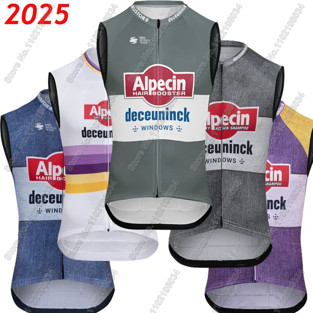 Alpecin Deceuninck 2025 Cycling Vest Windproof Men Wind Vest Cycling Jersey Sleeveless Bicycle Windbreaker MTB Bike Clothing