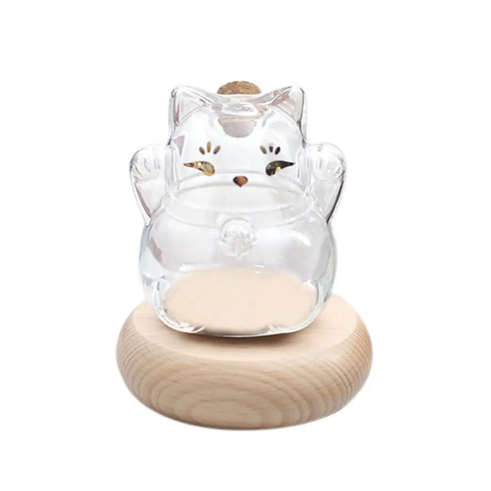 

Gifts Lucky Cat Cat Piggy Bank High Borosilicate Transparent Gold Melon Seeds Storage Bottles Portable Wishing Bottle