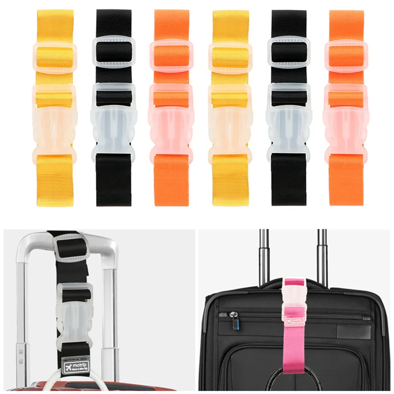 Colorful Adjustable Baggage Nylon Straps Baggage Belt Security Bag Buckle Button Aircraft Supplies Travel Luggage Accessories