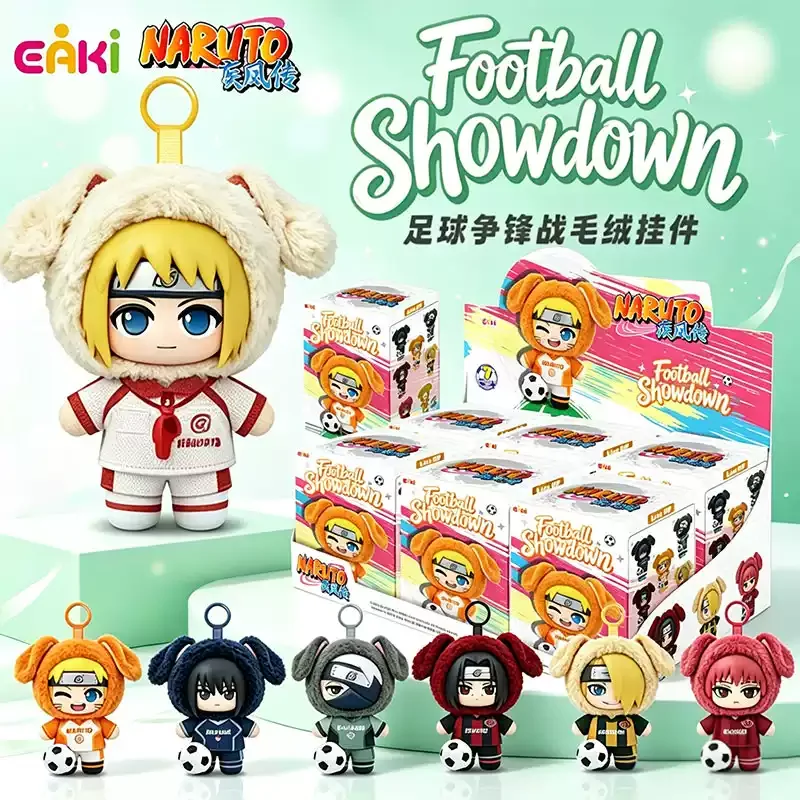 EAKI Naruto Football Clash Series Vinyl Plush Pendant Doll Keychain Blind Box Toy Bag Charm Collectible Keyring Anime Fans Gift