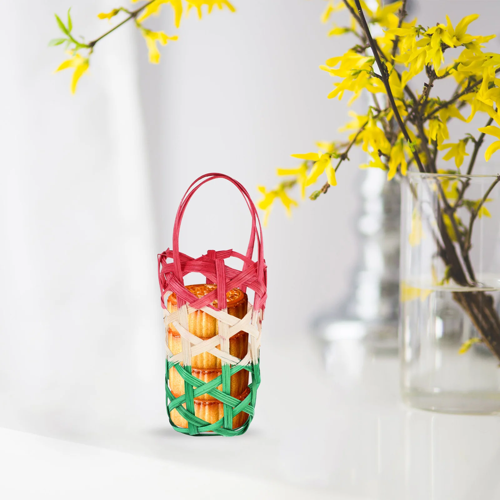 3pcs Handheld Bamboo Basket Portable Egg Storage Basket Household Organizer Container Large Capacity Picnic Baskets For Snacks