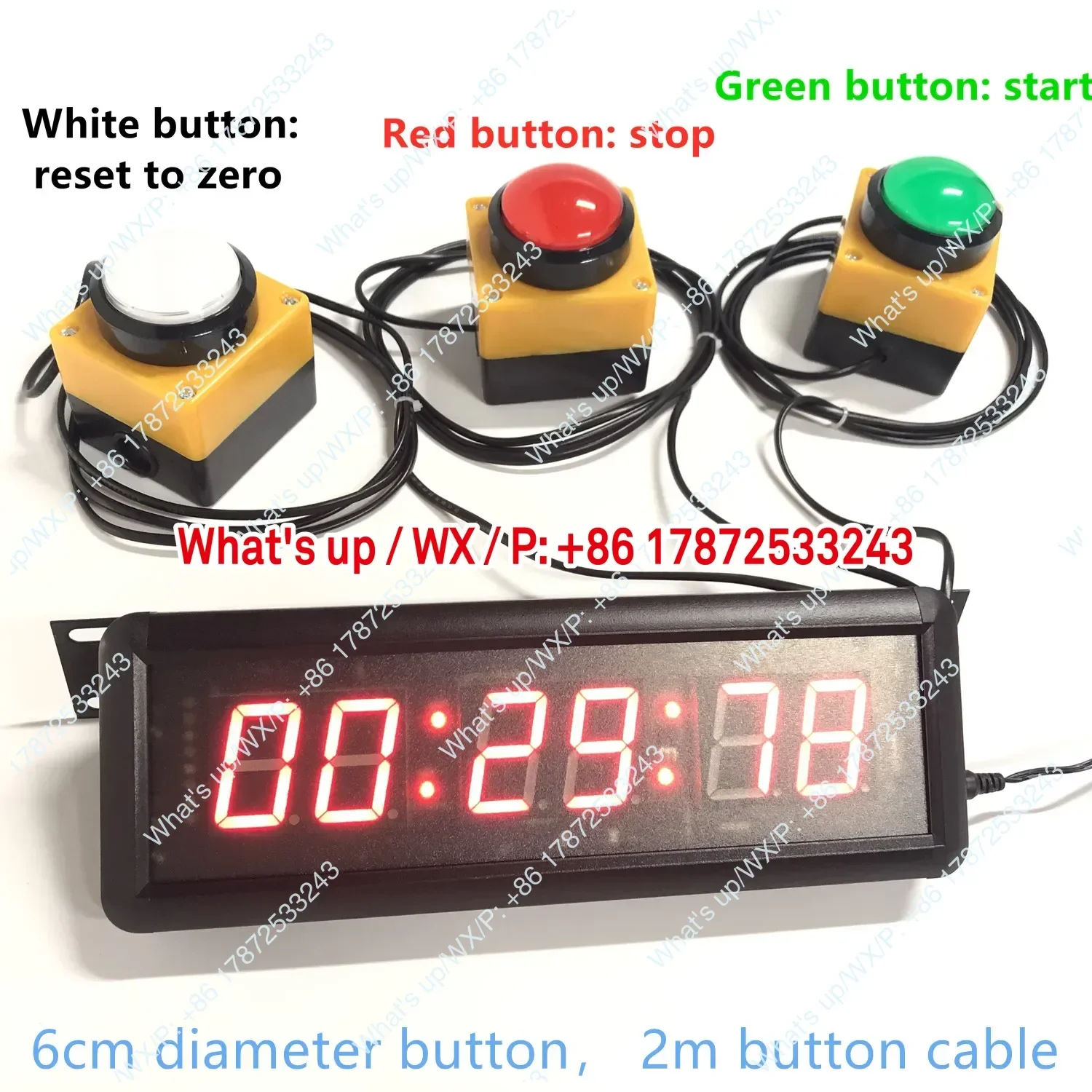 Multifunction Button Control LED Timer, Competition Training Stopwatch with Count Up/Down Mode, Speech Timer for Sports Events