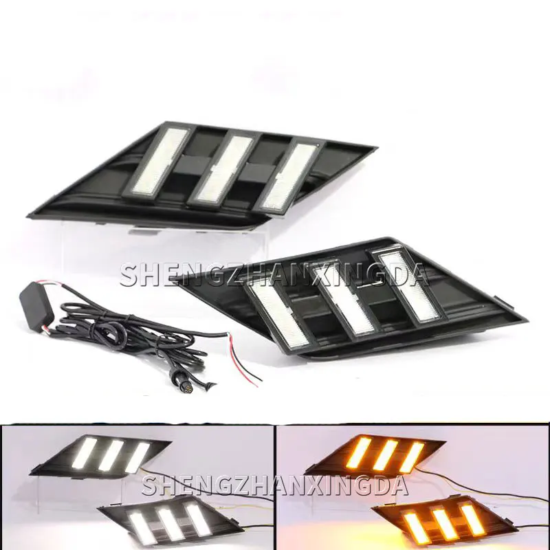 Shengzhan Xingda Is Suitable for Haval H6 2021 Car Led Daytime Running Lights with Yellow Turn Signal and Blue Night Mode