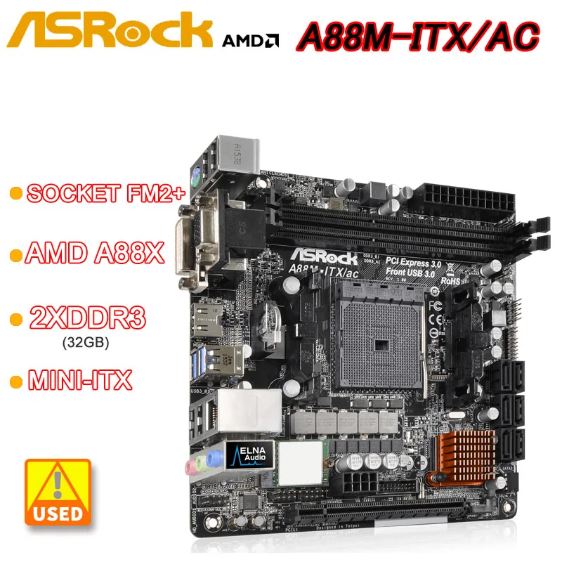 ASRock A88M-ITX/ac Mini-ITX Motherboard AMD A88X DDR3 32GB 2400+ M.2 Socket FM2+ support A10 AD 7800 A6 AD740 A4 AD4020 cpu