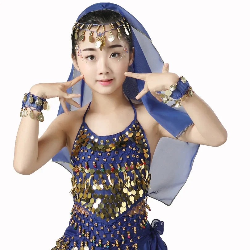 Belly Dance Stage Performance Costume, Girl's Bell Strap Top, 6-color Indian Dance Costume, Small Chili Top, Adjustable Costume
