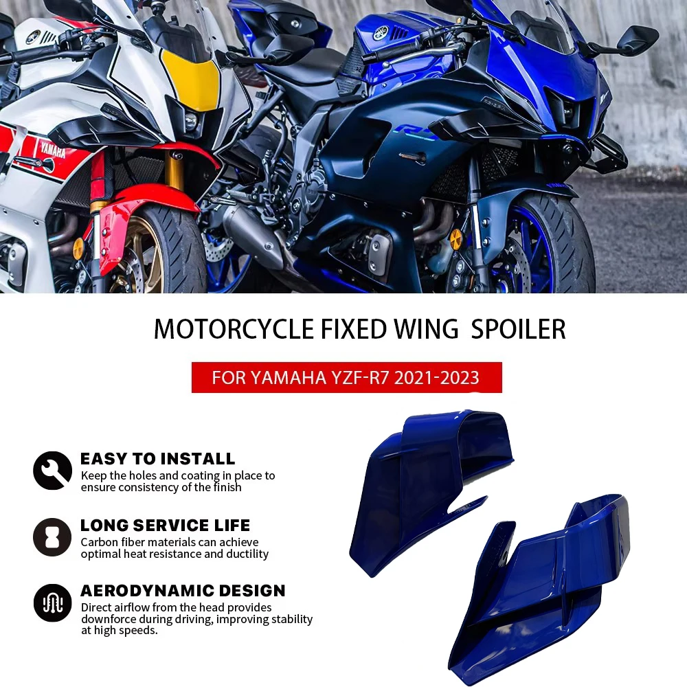 Motorcycle Fixed Wing for Yamaha YZF-R7 YZFR7 2021 2022 2023 Aerodynamic Frame YZF R7 Wing Windshield Aileron Winglets Spoiler