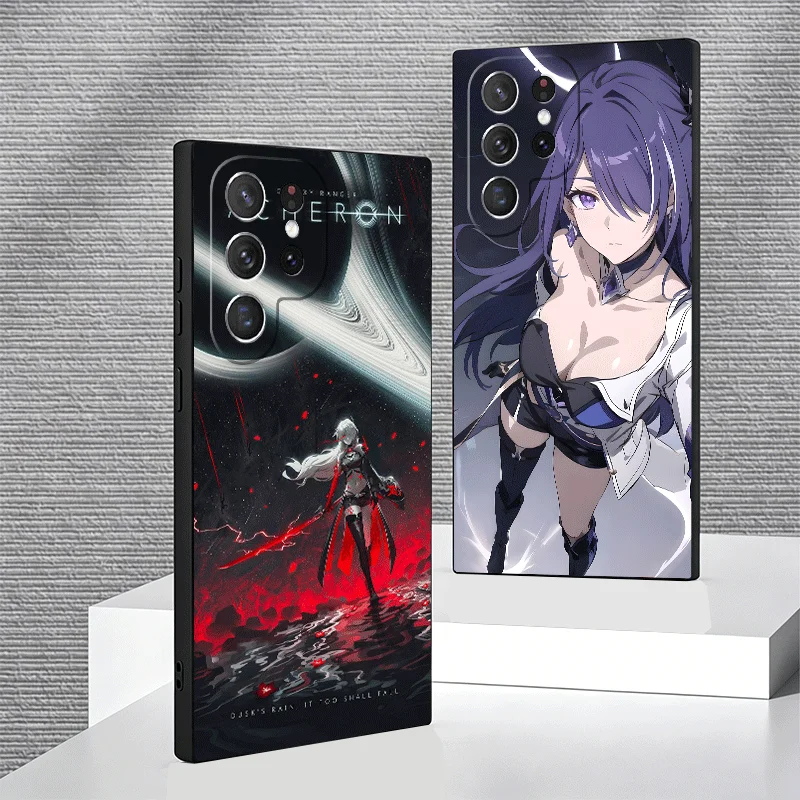 Soft Phone Case For Samsung Galaxy S24 S25 S26 Ultra Honkai Star Rail Acheron S23 S22 Plus S21 FE S20 + Edge Black Cover Shell