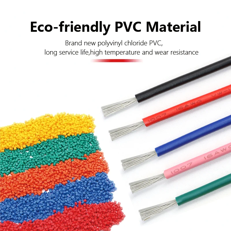 300V Tinned Plating Copper Wire 30 28 26 24 22 20 18 16AWG PVC Insulation 1007 Stranded Electric Cable DIY LED Connection Line