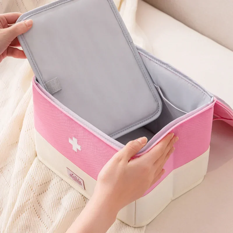 Large Capacity Thickened Medicine Box Layered Family First Aid Kit Medicine Boxes Medicine Cabinet Portable Oxford Storage Bag