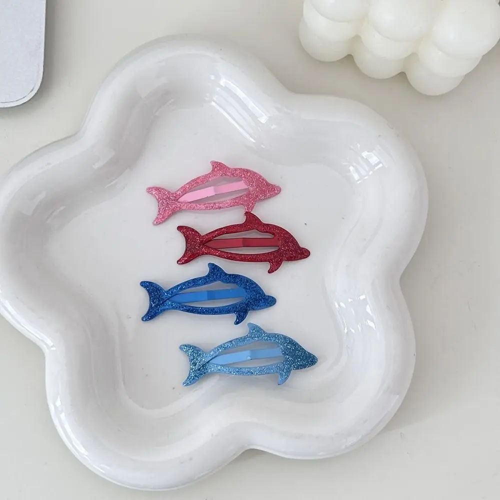 

Creative Animals Sequin Dolphin Hair Clip Cute Hairclip Children Hairpin Headwear Colorful Glitter Hairpin Travel
