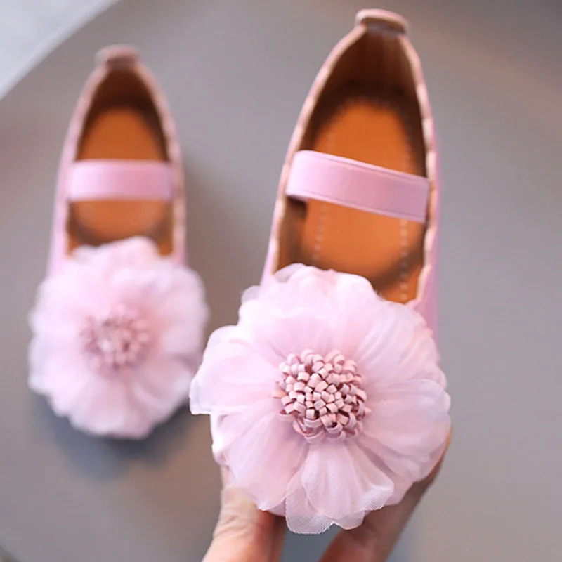 Baby Girls Princess Shoes 2023 New Fashion Soft Bottom Children\'s Flats PU Leather Shoes Summer Spring Flowers Kid Shoes CSH1261