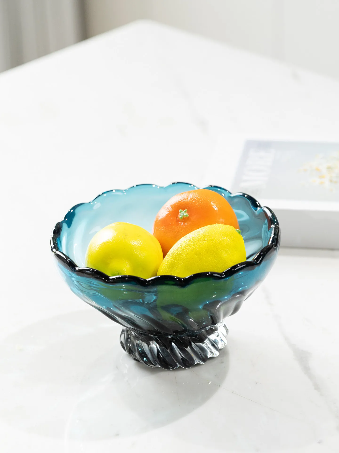 Modern light luxury glazed fruit plate desktop storage household fruit plate