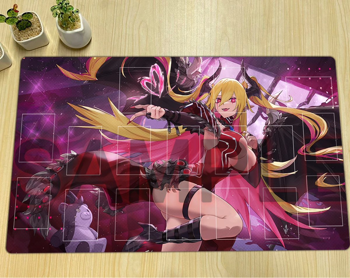 YuGiOh Lacrima the Crimson Tears Playmat TCG CCG Mat Board Game Pad Trading Card Game Mat Rubber Mousepad Free Bag 600x350x2mm