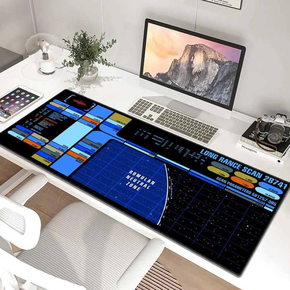 tarship Blueprint Pad Desk Pad Mouse Pad Gamer Computer Cabinet Star Trek Game Office Accessories Keyboard Anime Extended Large