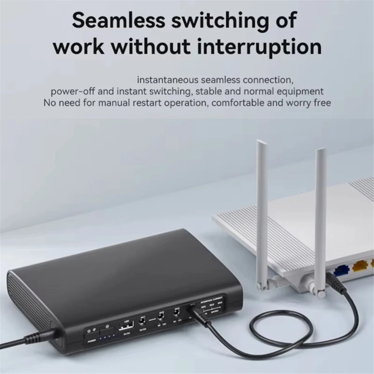 UPS Power Supply 16000mAh Uninterruptible Power Supply for Wireless Routers Camera Speaker EU-Plug