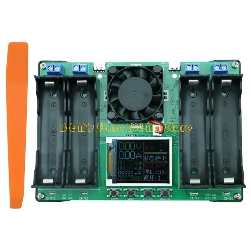 Y1AD 18650 Battery Capacity Tester 4 Channel Active Fan Cooling Overheat Protections Plastic Housing Design