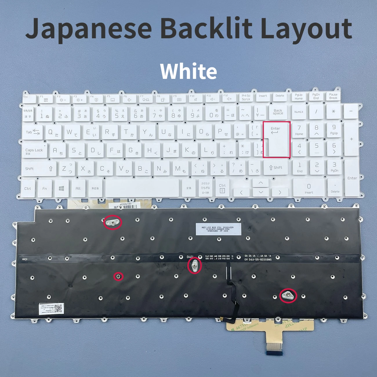 Japanese Backlit Keyboard For LG Gram 17Z90P 17Z90P-G 17Z90P-K 17Z90P-N .APB7U1 17Z90P-N.APS5U1 17Z90P-K.AAB8U1 17Z95P Series