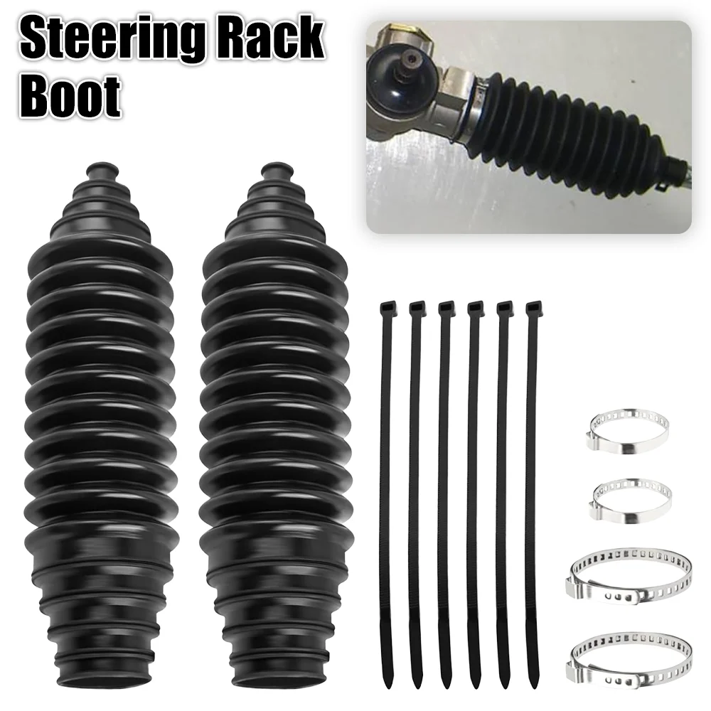 Universal Steering Tie Rod Dust Cover Kit Gear And Rack Silicone Cover Includes Clamps Easy To Install Waterproof And Dustproof