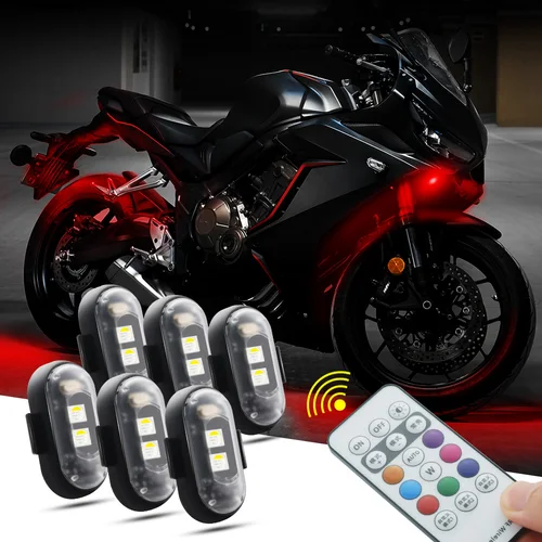 Luces estroboscópicas Led RGB para aviones, luces para motocicleta, posición de Flash LED, luz inalámbrica, luces de advertencia para avión y helicóptero