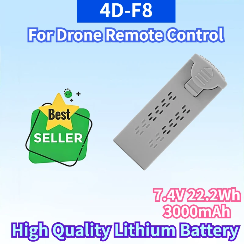 4D-F8 7.4V 22.2Wh 3000mAh Battery for Drone Remote Control Quadcopter Helicopter Accessories Arm Battery Motor Lithium Battery