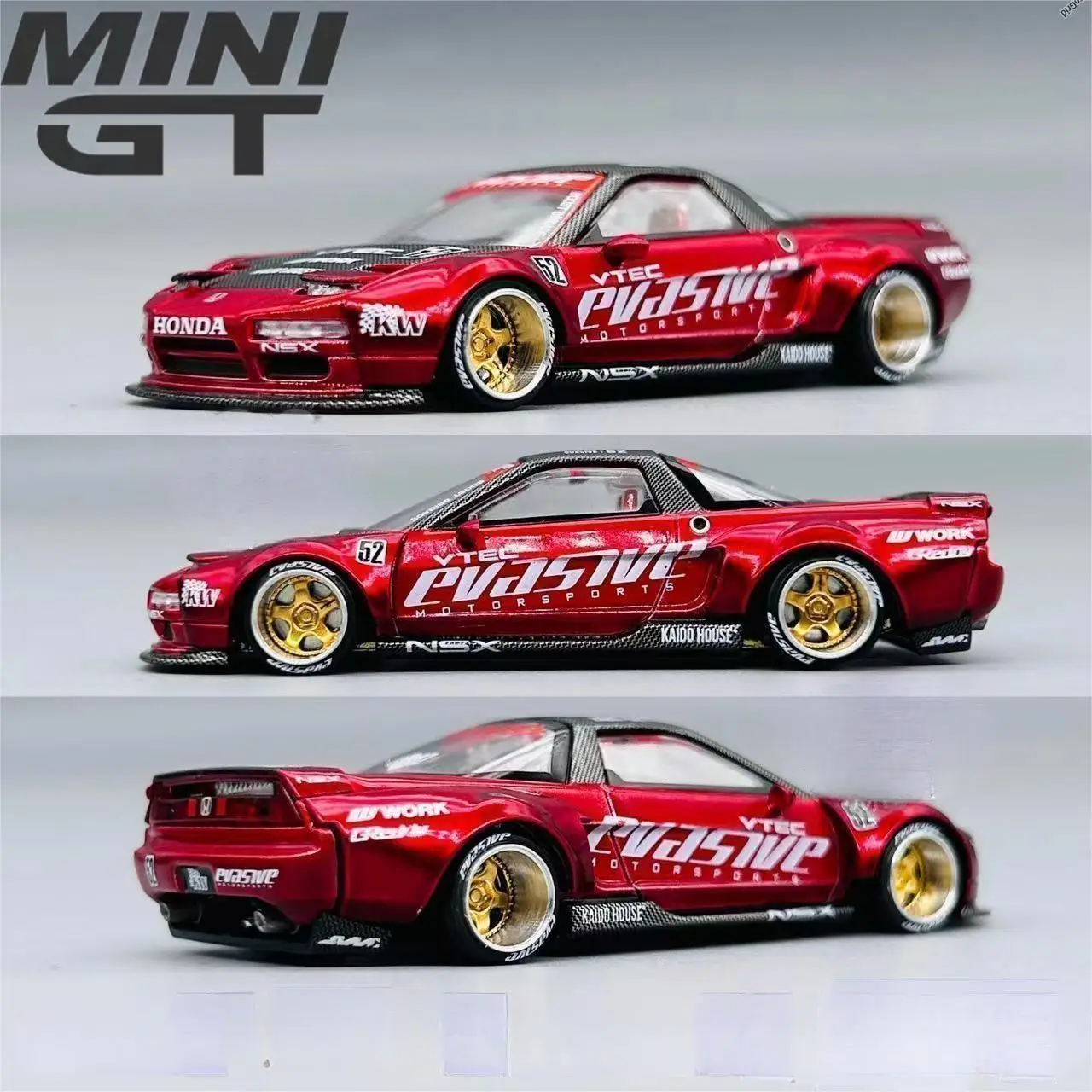 TSM KAIDO HOUSE MINI GT 1/64 KHMG094  NSX Evasive V1 Red Black  Chase Die-cast alloy car model Collection gift