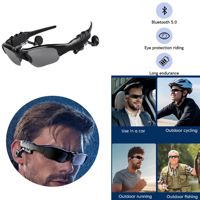 

New Motorcycle Helmet Bluetooth Headset with Sunglasses Outdoor and Indoor Multifunctional Bluetooth Audio Headset