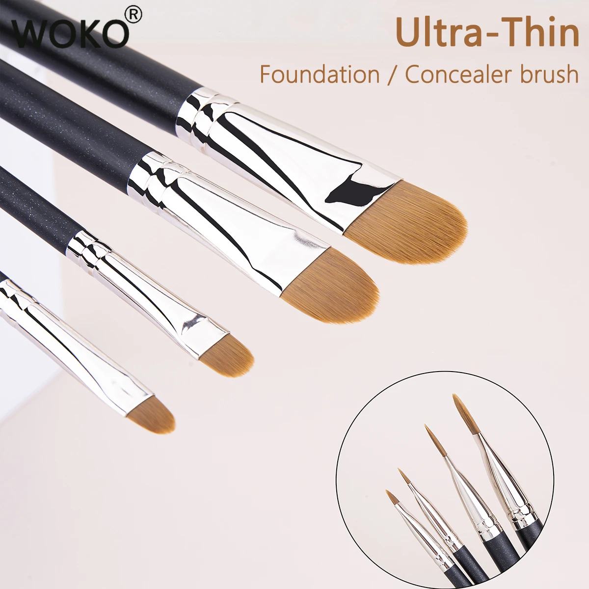 1set Upgraded Ultra-thin Foundation Concealer  Makeup Brush Professional Liquid Foundation Cream Concealer Make-up Tool Brush