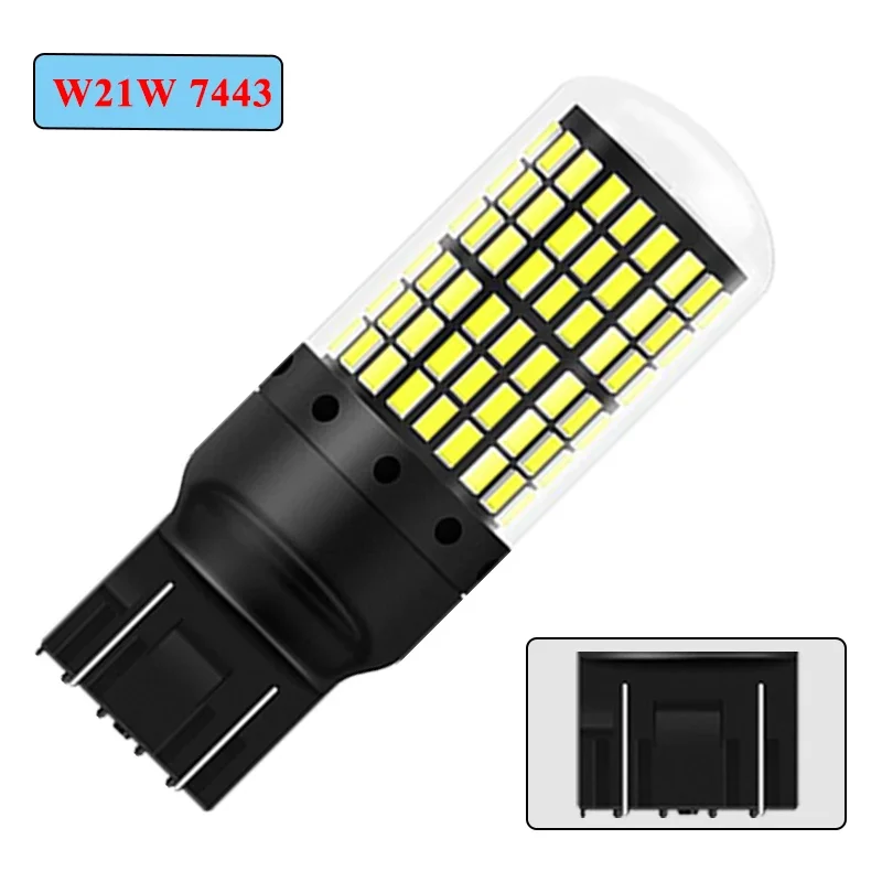 2 Stück 1156 BA15S LED CANBUS 3014 144 SMD 1157 BAY15D P21/5W 7440 T20 7443 Blinker Rückfahrlicht Bremslicht 12V Weiß – Detail 2