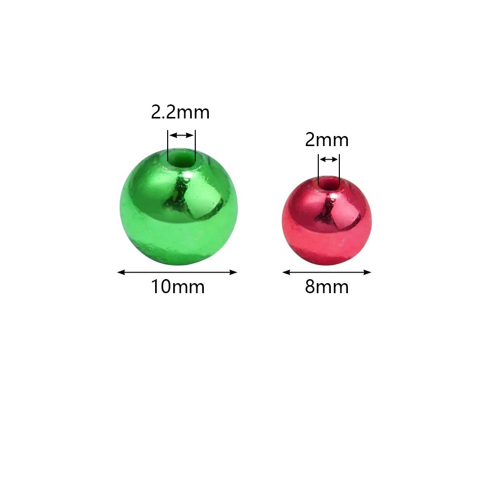 SAUVOO Acrylic Christmas Beads Red Green Color Round Ball Loose Spacer Beads For Necklace Bracelet DIY Jewelry Making Finding