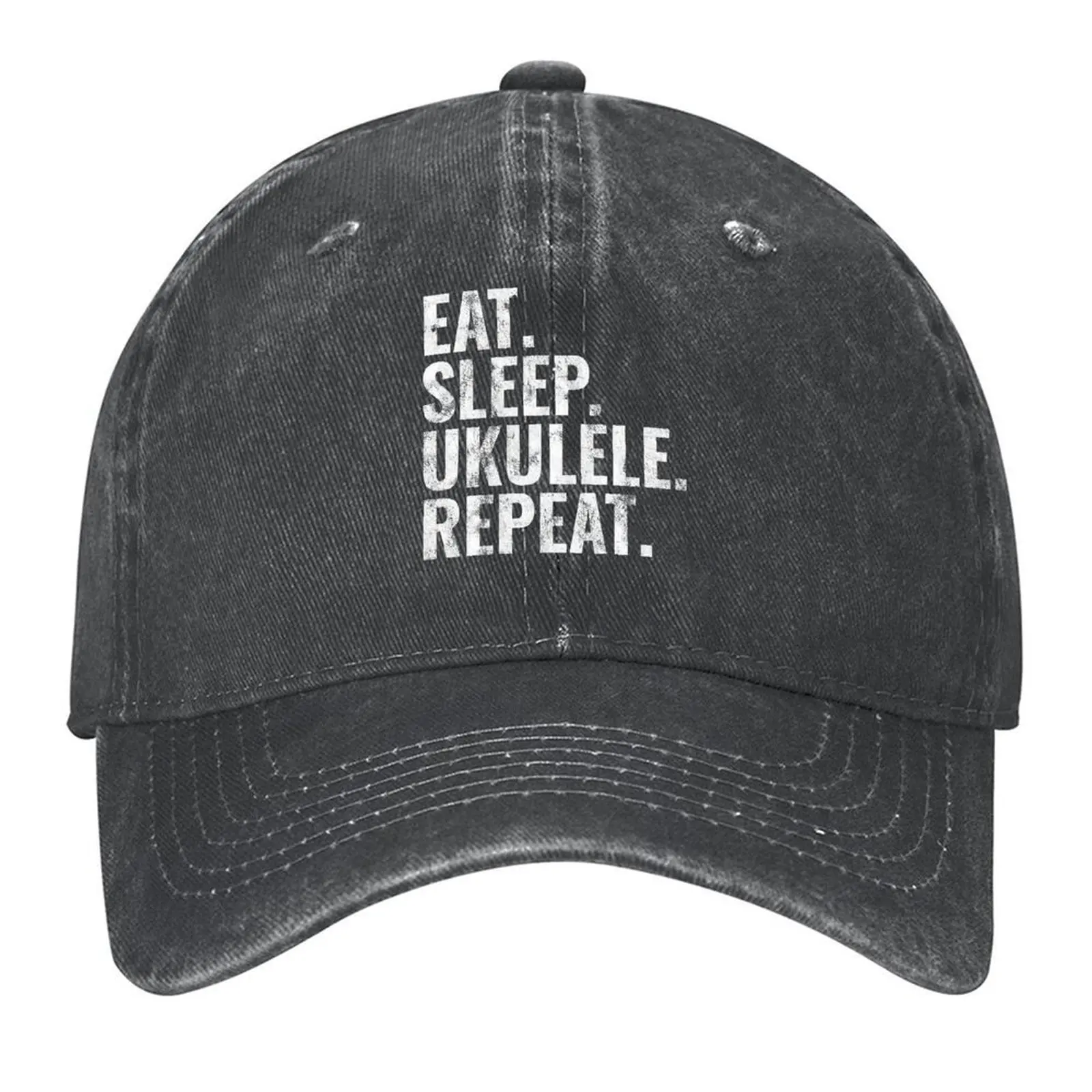 

Ukulele Eat Sleep Ukulele Repeat Baseball Cap Sun Hat For Children Fashion Beach hiking hat Golf Hat Man Caps For Women Men's