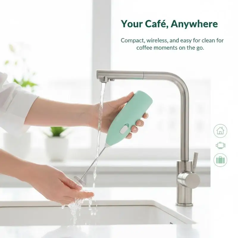 3 Speed Portable Electric Milk Frother USB Rechargeable Handheld Mixer for Office Home Travel Coffee Lovers