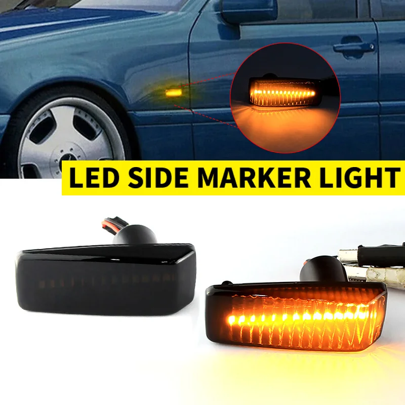 2Pcs Dynamic Sequential Side Marker Turn Signal Light For Mercedes-Benz C E S SL Class W201 190 W202 W124 W140 R129 A1248200421