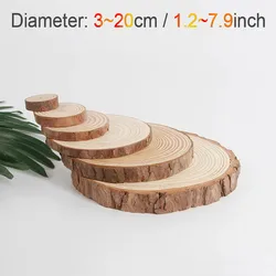 Tranches de bois non finies pour la photographie, planche de peinture, accessoires de bricolage, naturel, enrichi, photo, fête de mariage, rond, cowcles ins, 3-25cm, chaud