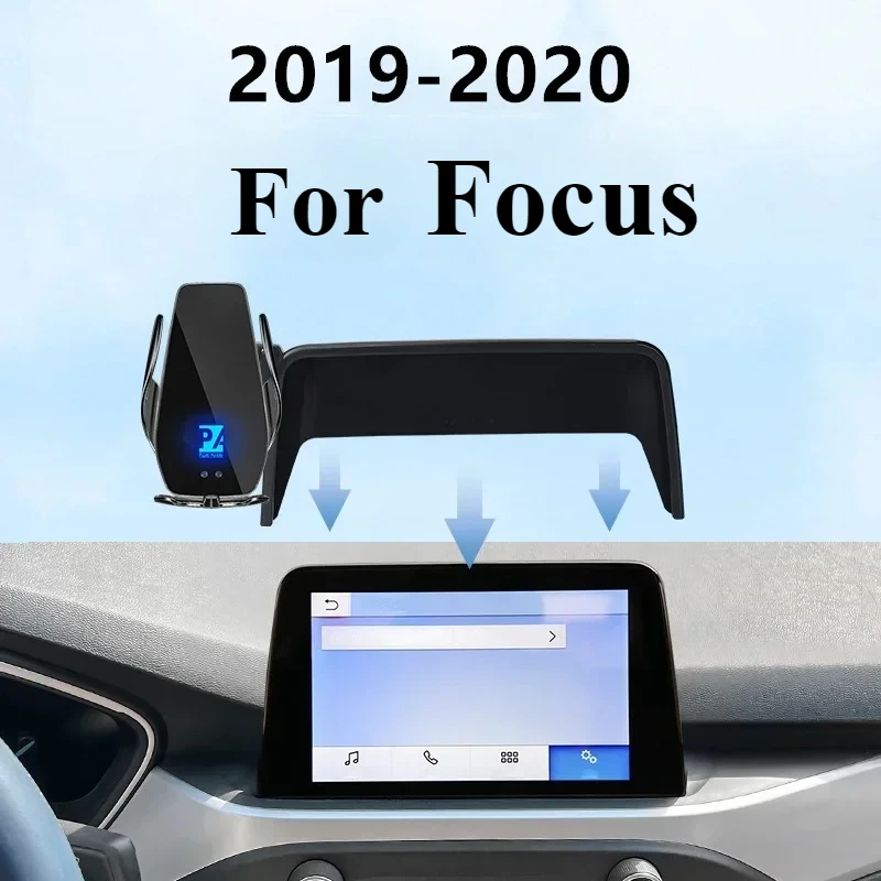 2019-2022 For Ford Focus Car Screen Phone Holder Wireless Charger Navigation Modification Interior 8/12.3 Inch Size