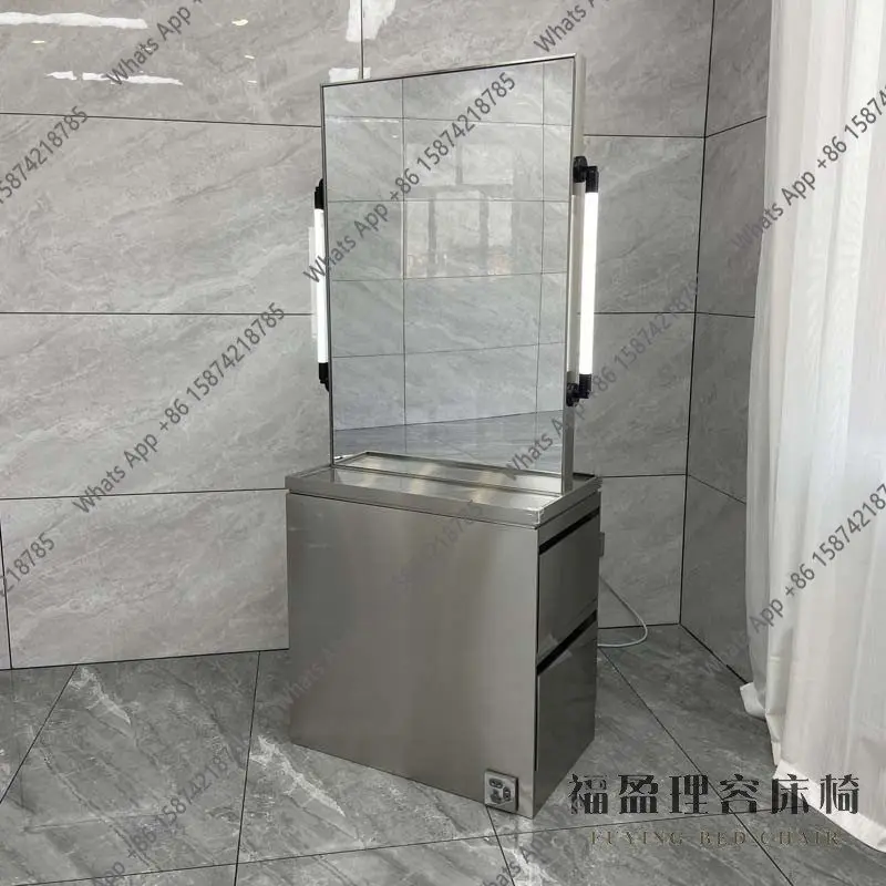 barbershop mirror stand, hair cutting mirror, dyeing and ironing cabinet integrated with light,  hairdressing mirror