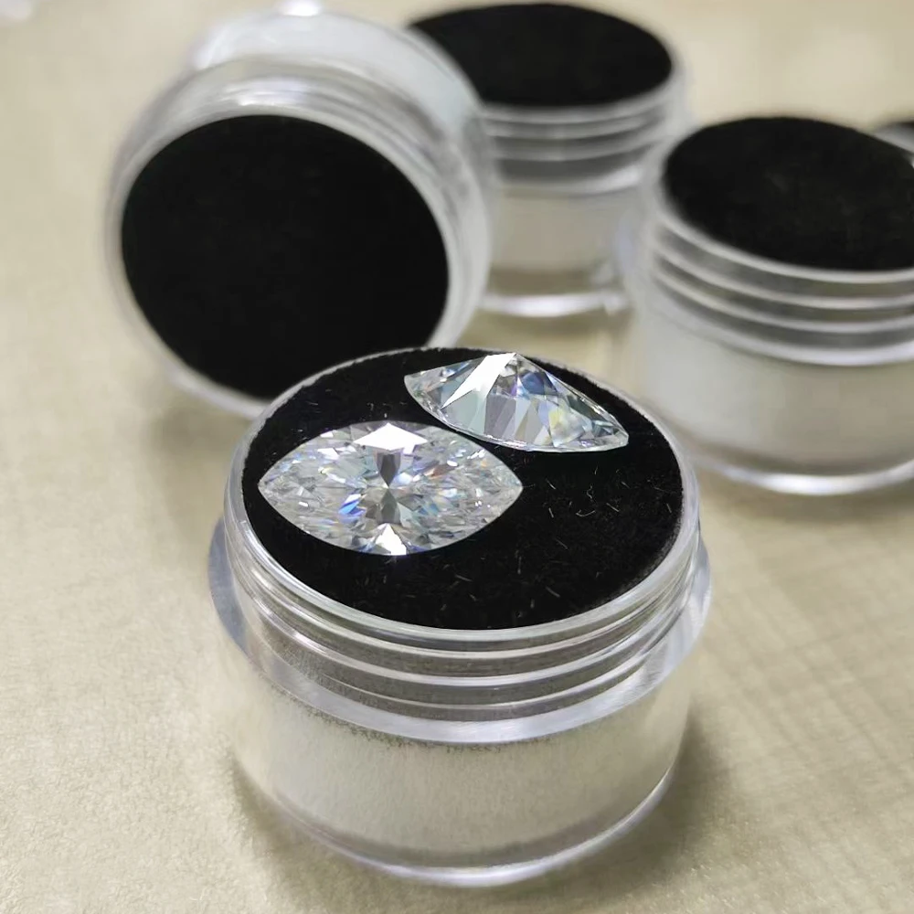 0.3-5캐럿 마퀴즈 컷 모이사나이트 루스 젬스톤 D 컬러 VVS1 슈퍼 화이트 인증된 마퀴즈 모이사나이트 다이아몬드 테스트 통과 랩 젬스