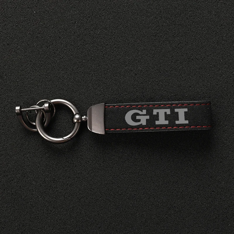 High Grade Suede Leather Car Keychain GTI Car Styling Key Ring For Golf 4 5 6 7 8 MK4 MK5 MK6 MK7 MK8 GTI Car Accessories