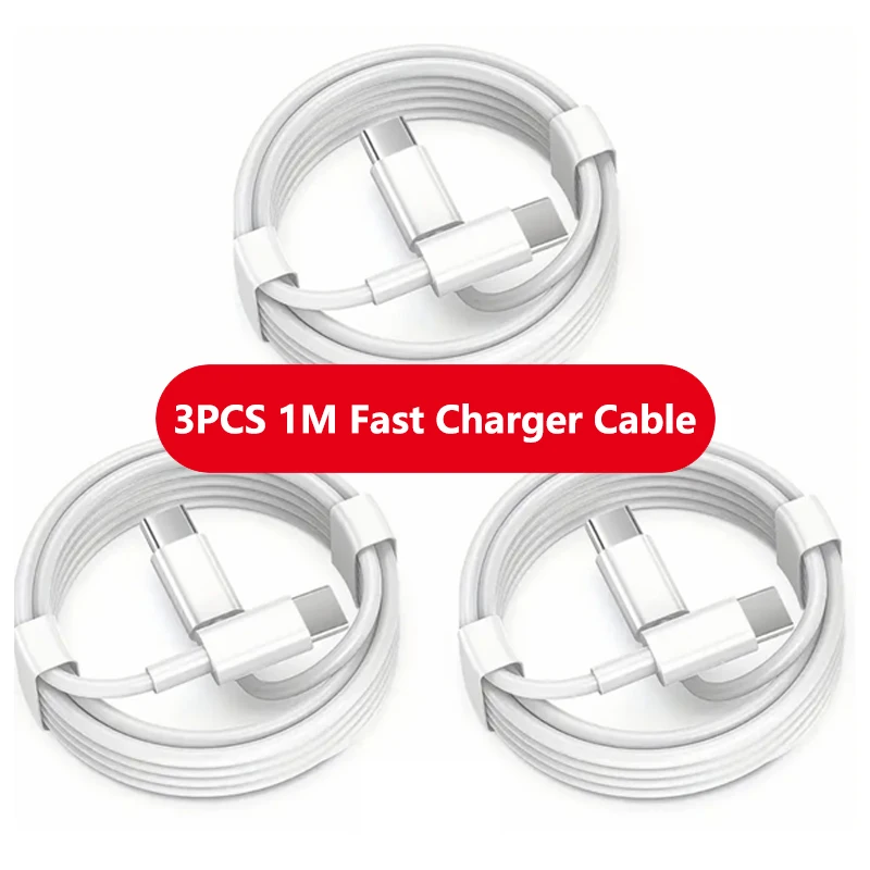 1-3 stuks USB-C kabel naar USB-C 120W snellaadkabel ondersteunt snelladen voor iPhone 17 16 Samsung Huawei Xiaomi etc.