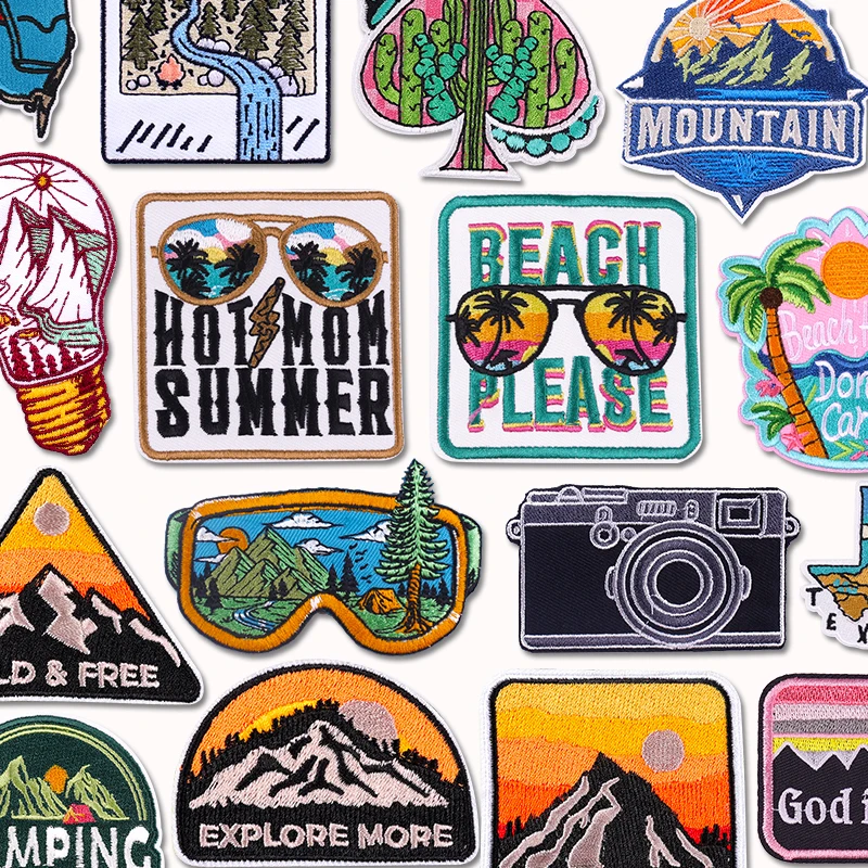 

Mountain Adventure Patch Outdoor Scenery Embroidered Patches Iron On Patches For Clothing Thermoadhesive Patches For Clothes DIY