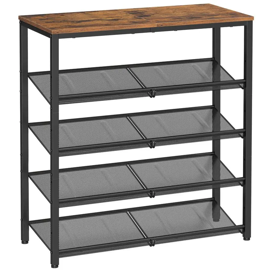 

Shoe Rack for Entryway, 5Tier Shoe Rack Organizer with Storage Shelves and Spacious Top, Freestanding, Adjustable, Customizable