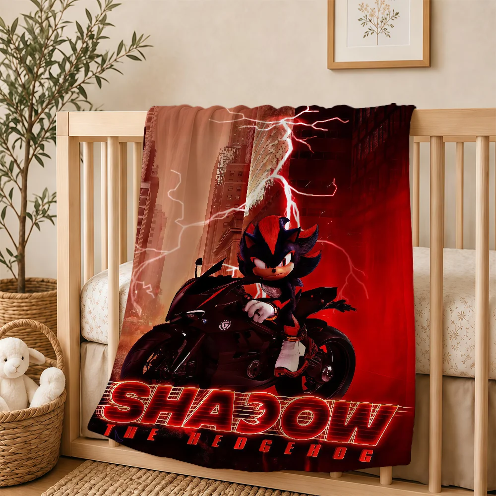 Anime S-SonicS Cartoon Blanket For Soft Warm Knee For Bedroom Living Room Bed Sofa Camping Picnic Office Gift